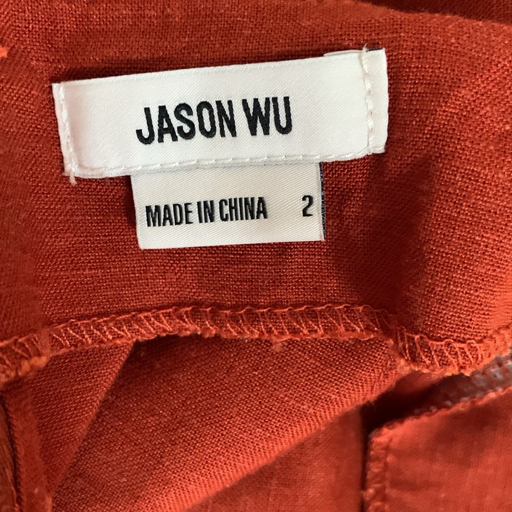 Jason Wu Rust Red Midi Tie-Waist Skirt - Picture 10 of 11